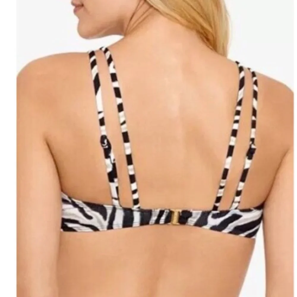 NWT Lauren Ralph Lauren Zebra Twist Halter Bikini Top & Bottom
